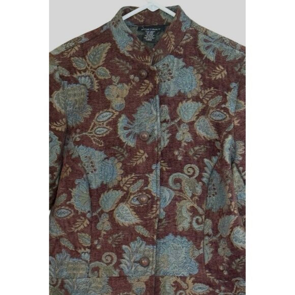 Portrait Women's Tapestry Floral Button Up Poly Rayon Jacket Vintage Size Lg NWT - Picture 5 of 7